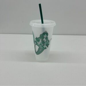 Starbucks Mermaid Siren 24oz Venti Reusable Cold Cup With Lid & Straw